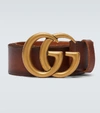 GUCCI LEATHER BELT WITH DOUBLE-G BUCKLE,P00459985
