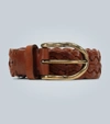 BRUNELLO CUCINELLI WOVEN LEATHER BELT,P00442273