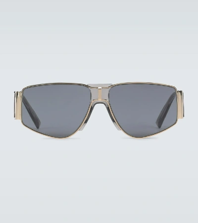 Givenchy Wide Arm Metal Sunglasses In Gold