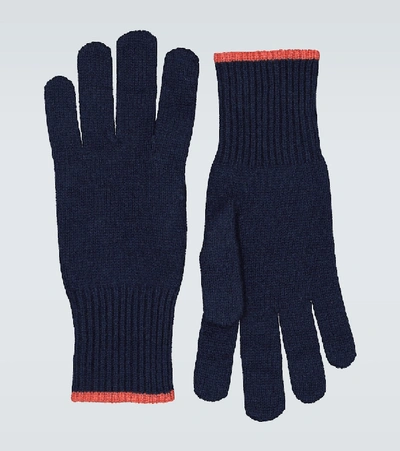 Brunello Cucinelli Cashmere Gloves In Blue