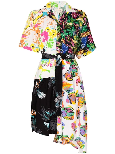 Rentrayage Belted Hawaiian-print Recycled-cotton Dress In Multicolour