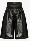 Bottega Veneta Shirred Leather Shorts In Black