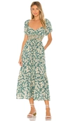 Free People Ellie Floral-print Gauze Midi Dress In Green