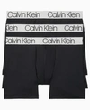 Calvin Klein Men's 3-pack Chromatic Microfiber Boxer Brief Underwear In Black