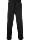 AMI ALEXANDRE MATTIUSSI ELASTICATED WAIST CROPPED TROUSERS