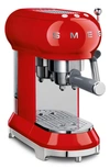 Smeg Red Stainless-steel Espresso Machine With Steam Wand