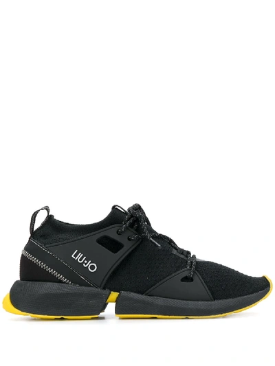 Liu •jo Coloured-sole Low-top Sneakers In Black