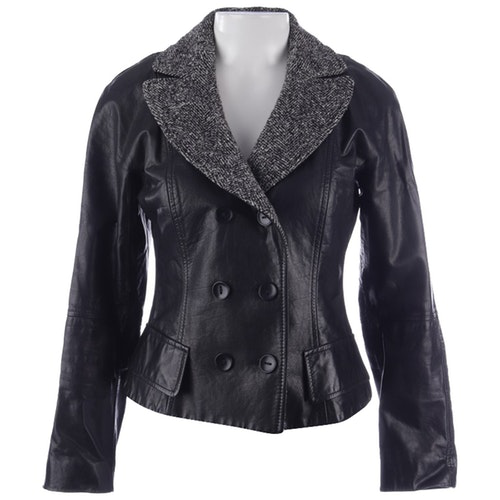 Pre-Owned Marc Cain Black Leather Jacket | ModeSens