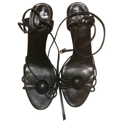 Pre-owned Sergio Rossi Leather Sandals In Black