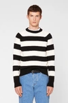 AMI ALEXANDRE MATTIUSSI CREWNECK RUGBY-STRIPED SWEATER,A20HK02500514942402