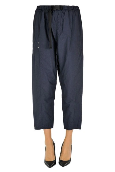 Zucca Cropped Nylon Trousers In Blue