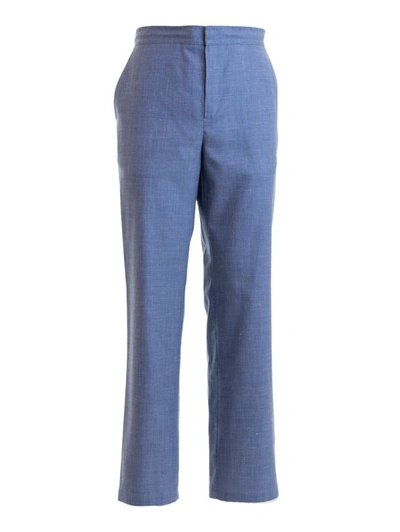 Brioni Light Blue Silk Blend Trousers