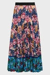 MARY KATRANTZOU Uni Rose-Print Pleated Crepe Skirt