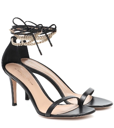 Gianvito Rossi Leather Ankle-wrap Kira Sandals 85 In Black