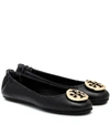 Tory Burch Claire Leather Ballet Flats In Black