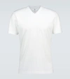 Brunello Cucinelli Short-sleeved Cotton V-neck T-shirt In White
