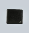 Prada Folded Leather Wallet In Black