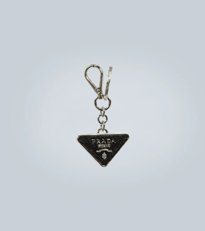 Prada Logo Keyring In Black