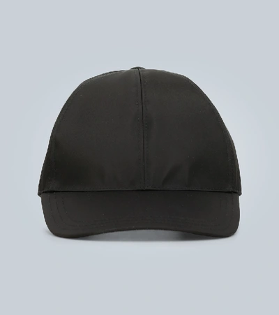 Prada Men's Logo-plaque Baseball Cap In Black