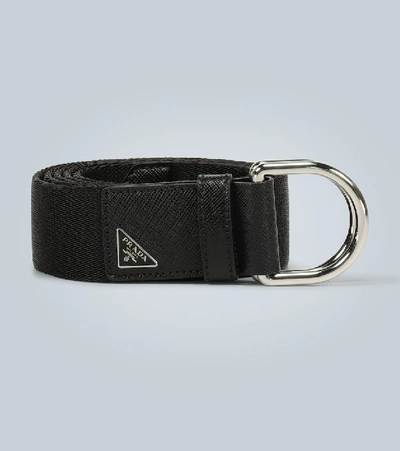Prada Technical Fabric Belt In Black