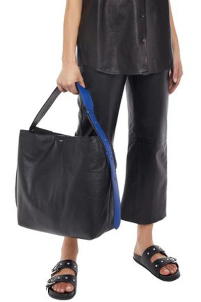 Joseph Two-tone Leather Shoulder Bag In Black