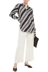 Joseph Doy Striped Silk-satin Shirt In Black
