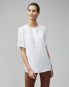 LAFAYETTE 148 FINESSE CREPE TOPHER BLOUSE
