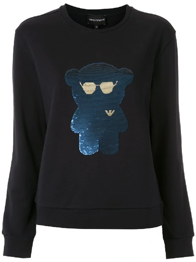 Emporio Armani Sweatshirt Mit Pailletten In Black