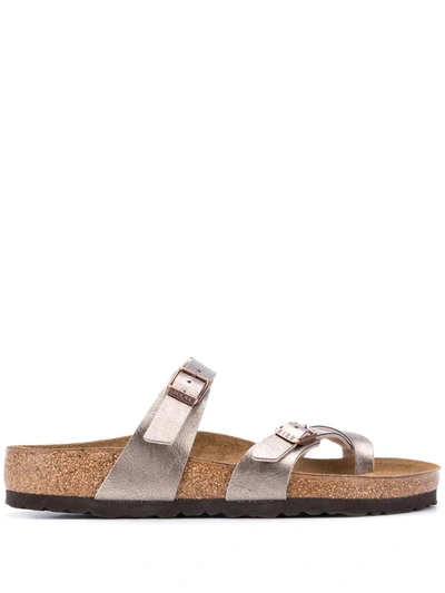 Birkenstock Mayari Graceful Taupe Birko-flor Thong Sandals In Brown