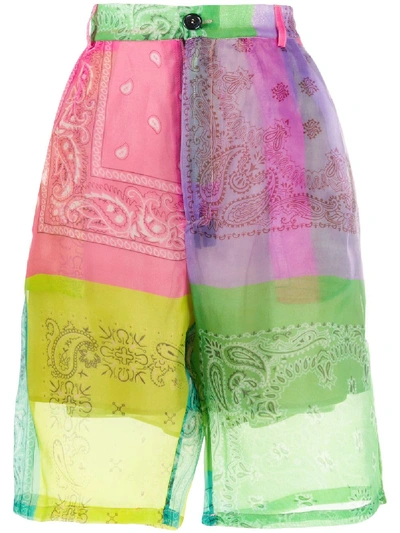 Duoltd Paisley Print Knee-length Shorts In Green