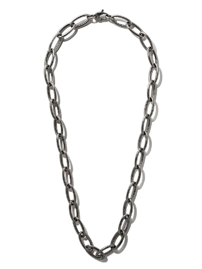 As29 18kt Black Gold 24” Long Oval Chain Necklace
