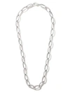 AS29 18KT WHITE GOLD 24" LONG OVAL CHAIN NECKLACE