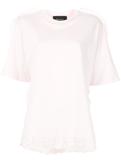 Simone Rocha Lace Trim T-shirt In Pink