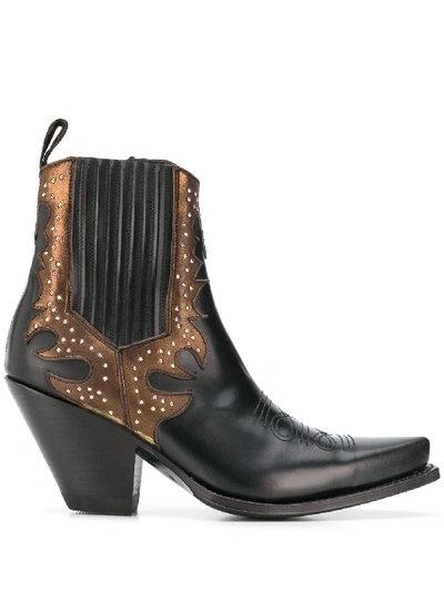 Paul Warmer X Sendra Stud-embellished Ankle Boots In Black