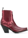 Paul Warmer X Sendra Stud-embellished Ankle Boots In Red