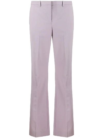 Theory High-waisted Flared Trousers In Purple
