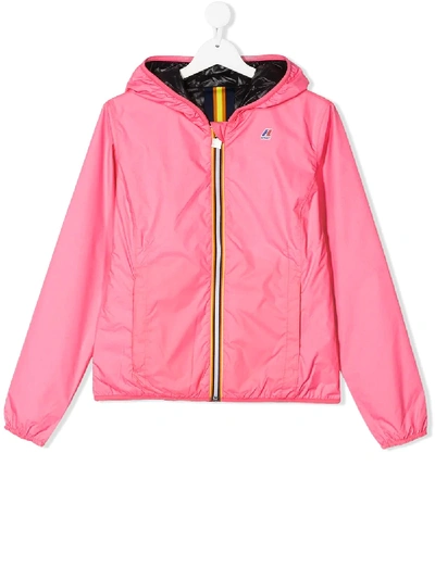 K-way Leichte Teen Kapuzenjacke In Pink