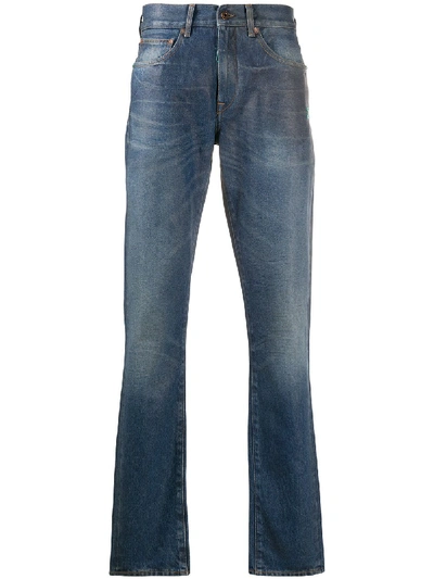 Off-white Light Stonewash Bootcut Jeans In Blue