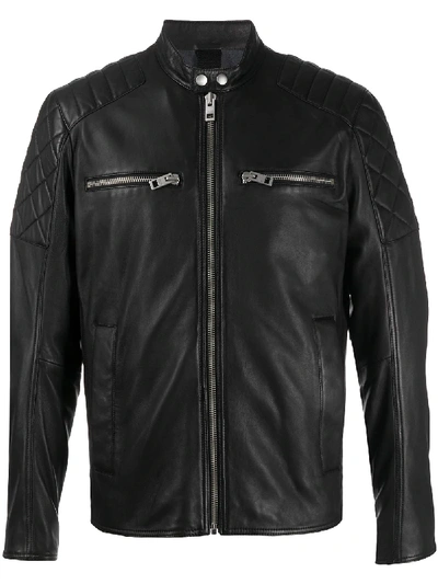 Hugo Boss Front-zip Long-sleeve Jacket In Black