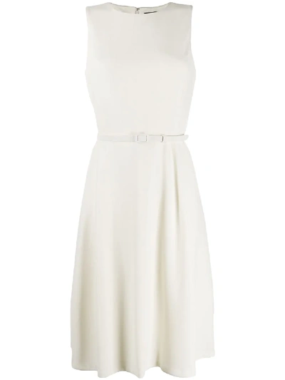 Polo Ralph Lauren Belted Sleeveless Dress In White