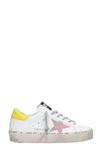 GOLDEN GOOSE HI STAR SNEAKERS IN WHITE LEATHER,11407081