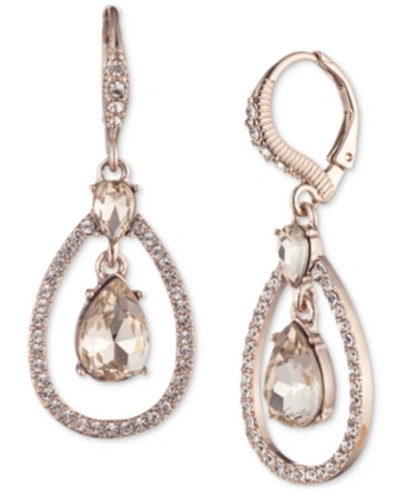 Givenchy Crystal Pear-shape Orbital Drop Earrings In Rose Gold