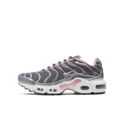 Nike Air Max Plus Big Kids' Shoe In Metallic Silver,smoke Grey,white,pink
