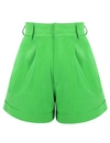 Manokhi High-waisted Leather Shorts In Neon Green