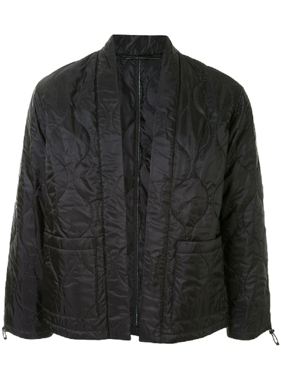 Sophnet Quilted Open Front Jacket In Black