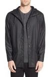 Rains Lightweight Hooded Rain Jacket In Black