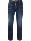 Dsquared2 Logo Patch Cropped Jeans In Blue