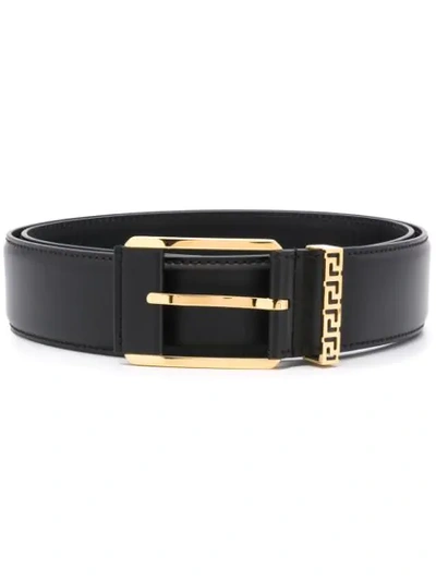 Versace Greca Buckle Belt In Black