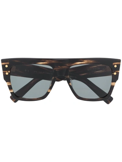 Balmain B-1 Square-frame Sunglasses In Brown