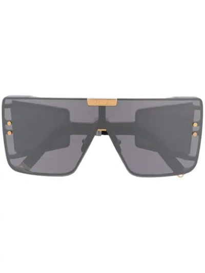 Balmain Wonder Boy Oversized Frame Sunglasses In Grey
